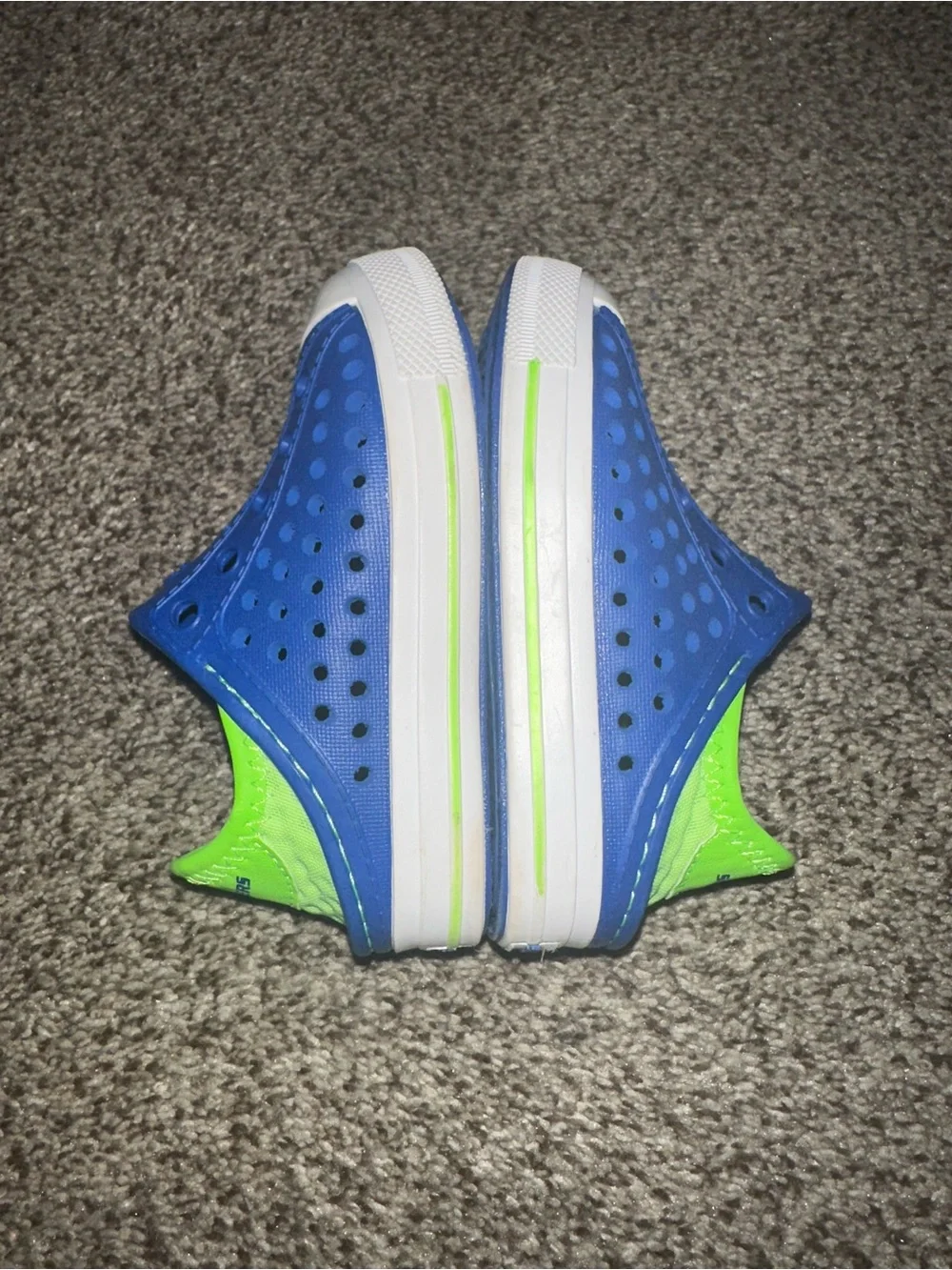 Skechers Toddler Blue Slip-On Water Shoes with Neon Green Lining